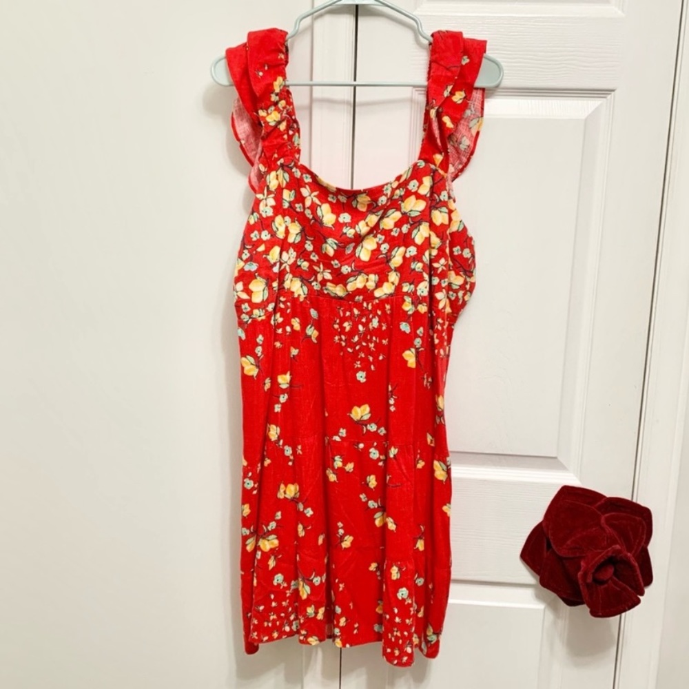 Lauren Conrad Lemon Floral Linen Blend Mini Dress XL - NWT